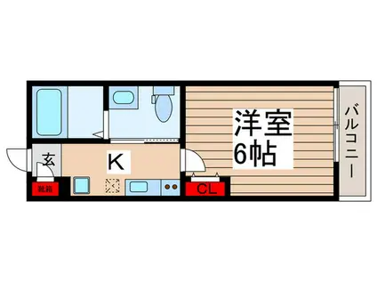 ソルブラン松戸(1K/2階)の間取り写真