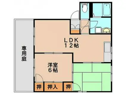 フレグランス今立II(2LDK/1階)の間取り写真