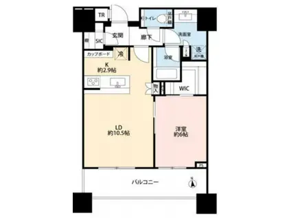 白金ザ・スカイ イースト(1LDK/18階)の間取り写真