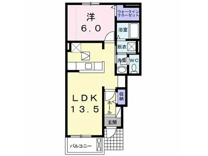 メゾンド・ローレル(1LDK/1階)の間取り写真