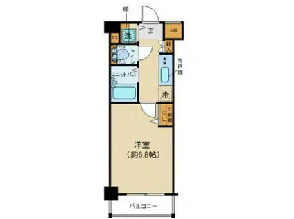 プレールドゥーク清澄白河(1K/7階)の間取り写真