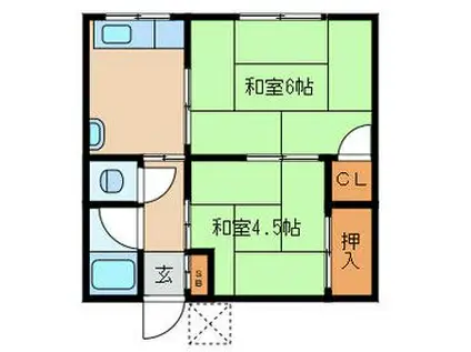 北島文化(2DK/2階)の間取り写真