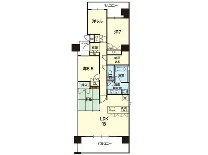 MJR大江 905号(4LDK/9階)の間取り写真