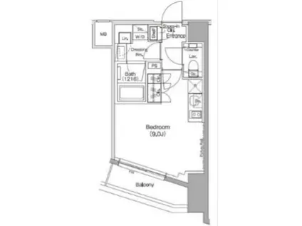 ザ・パークハビオ三軒茶屋(ワンルーム/4階)の間取り写真