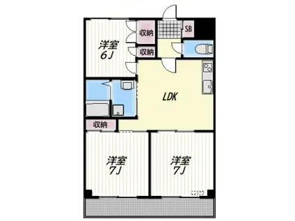 FLAT I(3LDK/2階)の間取り写真