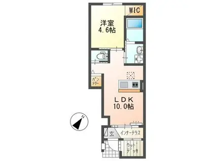 クルール(1LDK/1階)の間取り写真