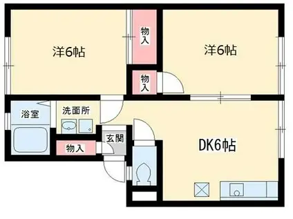 サンシティK(2DK/2階)の間取り写真