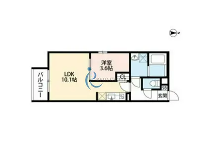 ランペドゥーザ(1LDK/1階)の間取り写真