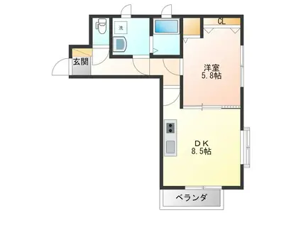 シャルム・グラン(1DK/1階)の間取り写真