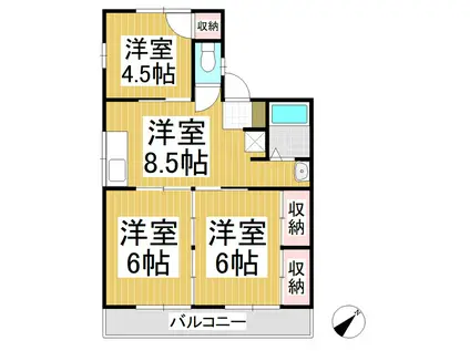 マンション高寺A棟(3DK/2階)の間取り写真