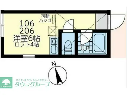 ユナイト生麦ジョルジオ(ワンルーム/2階)の間取り写真