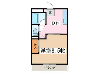 クロックパレス(1K/3階)の間取り写真