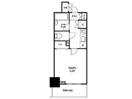 KDXレジデンス神楽坂通(ワンルーム/11階)の間取り写真
