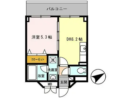 シーガルマンション(1DK/3階)の間取り写真