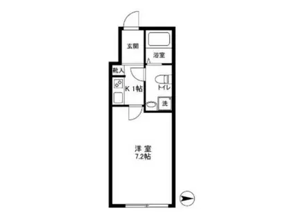 ハピテラス東四ツ木(1K/3階)の間取り写真