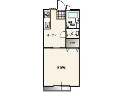 メゾンドオランジュ城東(1K/1階)の間取り写真