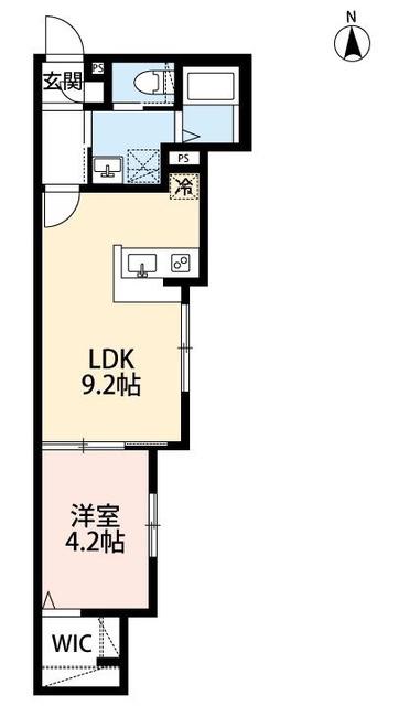 LES TERRASSES DU CIEL HANEDA(1LDK/1階)の間取り写真