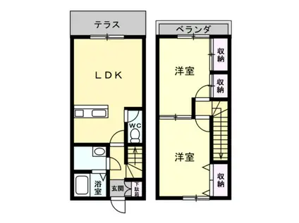 グッドヒル A(2LDK/1階)の間取り写真