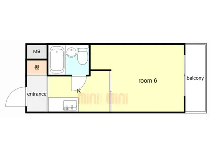 メゾン三原(1K/1階)の間取り写真
