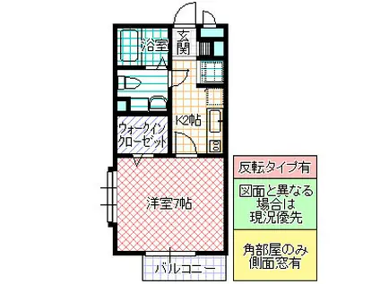 グランドセントレア888 B(1K/2階)の間取り写真