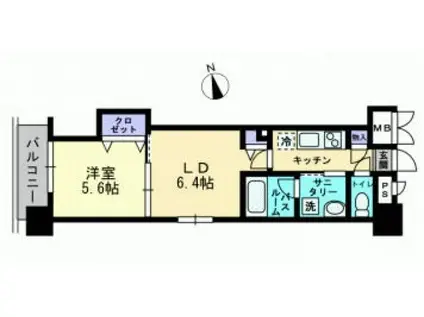 GRACE HILLS(1LDK/8階)の間取り写真