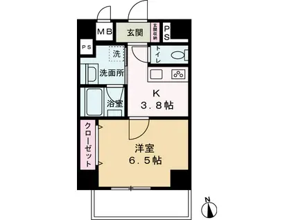 COMO PALACIO 日暮里(1K/10階)の間取り写真