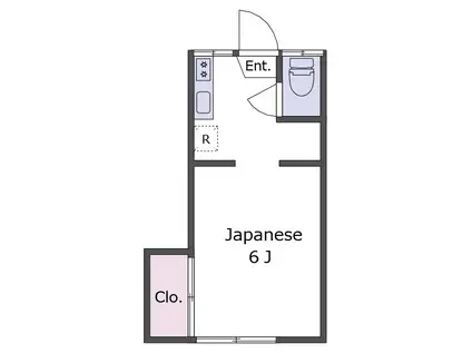 目黒レジデンス(ワンルーム/2階)の間取り写真