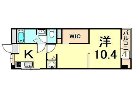 エスペランスモンドII(1K/1階)の間取り写真