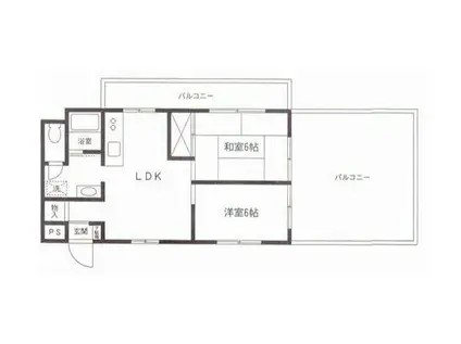 前田プラザ(2LDK/4階)の間取り写真