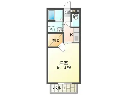 プチキャッスルII(1K/2階)の間取り写真