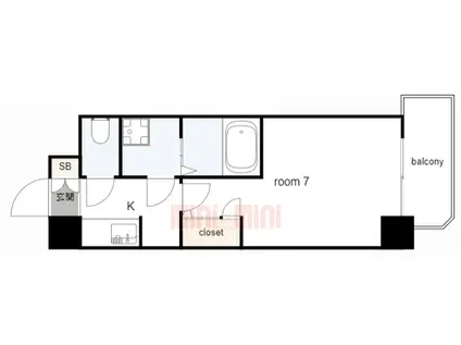 ワールドアイ神戸ハーバーランドII(1K/3階)の間取り写真