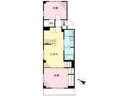 SUNS三軒茶屋(2LDK/2階)の間取り写真