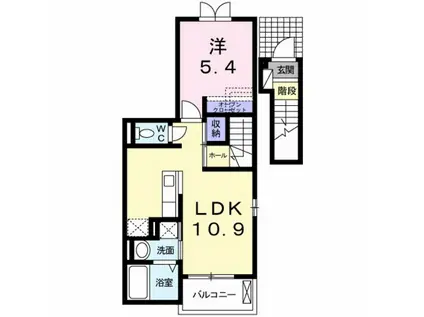 ヴィラ 池之内(1LDK/2階)の間取り写真