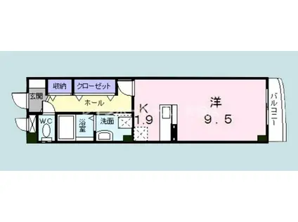 レケンス アウローラ(ワンルーム/3階)の間取り写真