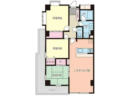 アーバンクレスト(3LDK/6階)の間取り写真