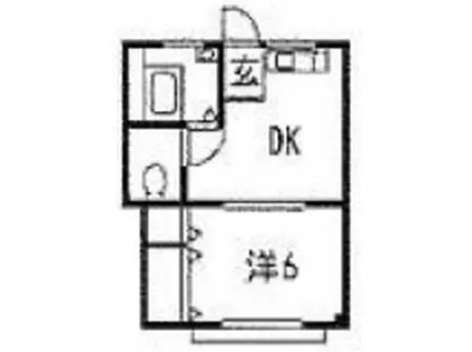 第一ガーネットハウス(1DK/2階)の間取り写真