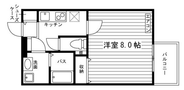 SCHALKE北方(1K/1階)の間取り写真