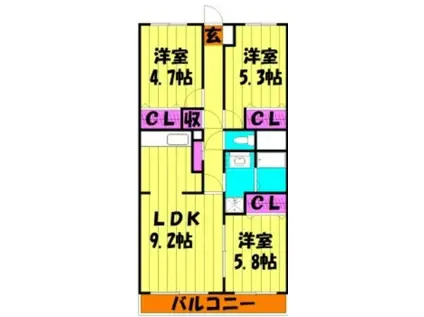 ランドロードU(2SLDK/1階)の間取り写真