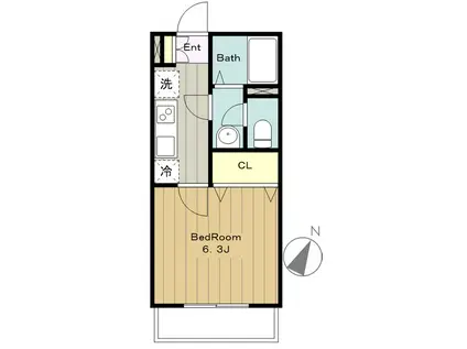 リブリ・YUME IV(1K/2階)の間取り写真