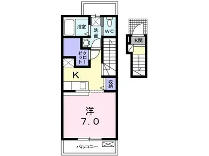 CLARO FUENTE(ワンルーム/2階)の間取り写真