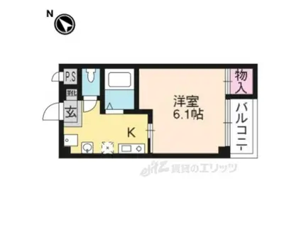 ミルコート(1K/3階)の間取り写真