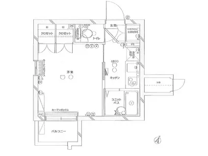 ルーブル学芸大学(1K/5階)の間取り写真