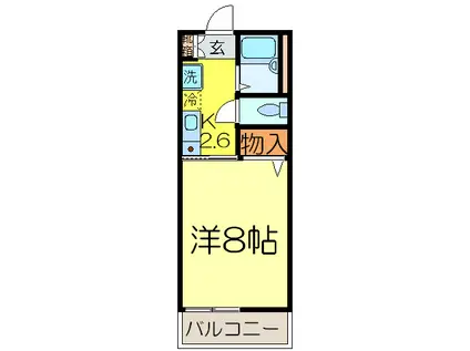 ヒロ参番館(1K/1階)の間取り写真