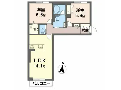 GRACE FORENA(2LDK/1階)の間取り写真