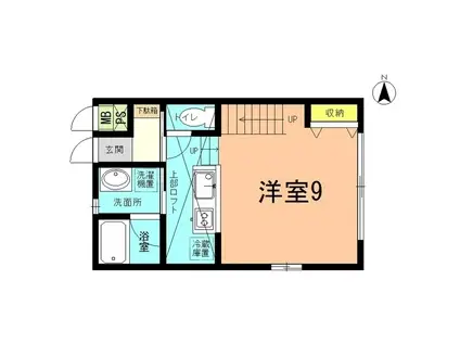 ウエストパークE(ワンルーム/1階)の間取り写真