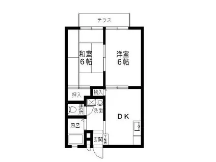 リオーヌさがみ野(2DK/1階)の間取り写真