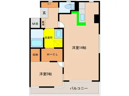 J-7 ジェイセブン(1LDK/2階)の間取り写真