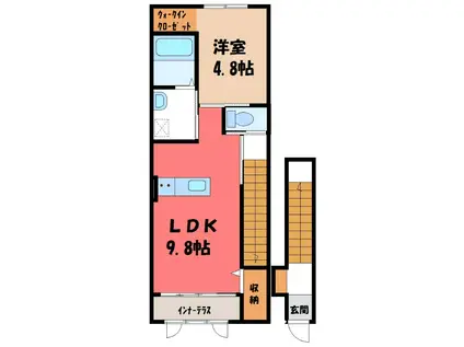 AVANTI II(1LDK/2階)の間取り写真