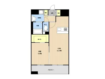 LIBTH並木坂(1LDK/11階)の間取り写真