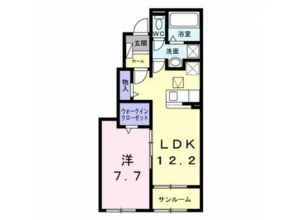 パークサイド(1LDK/1階)の間取り写真